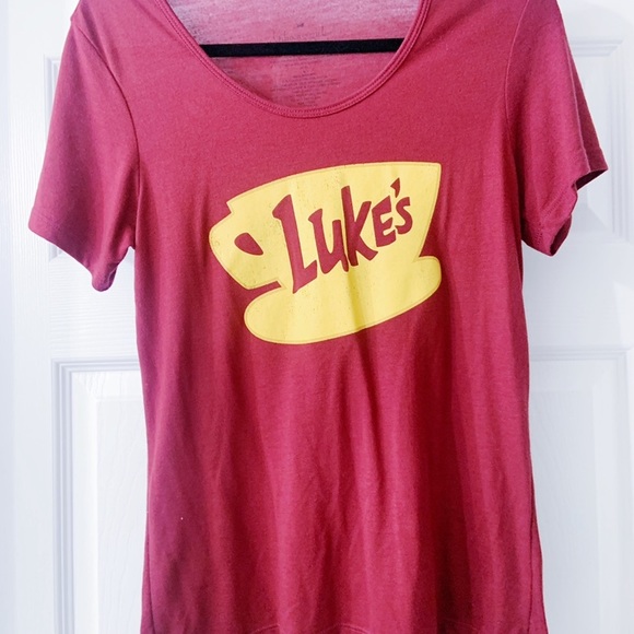 Luke’s Diner Gilmore Girls Maroon Shirt - Picture 1 of 4